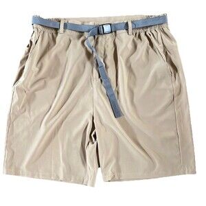 Gradual Mens XXXL  Khaki Cargo Shorts W/ Zipper Pockets‎ And Belt Outdoor Shorts